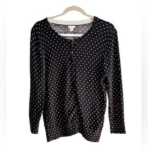 J Crew polka dot cardigan L